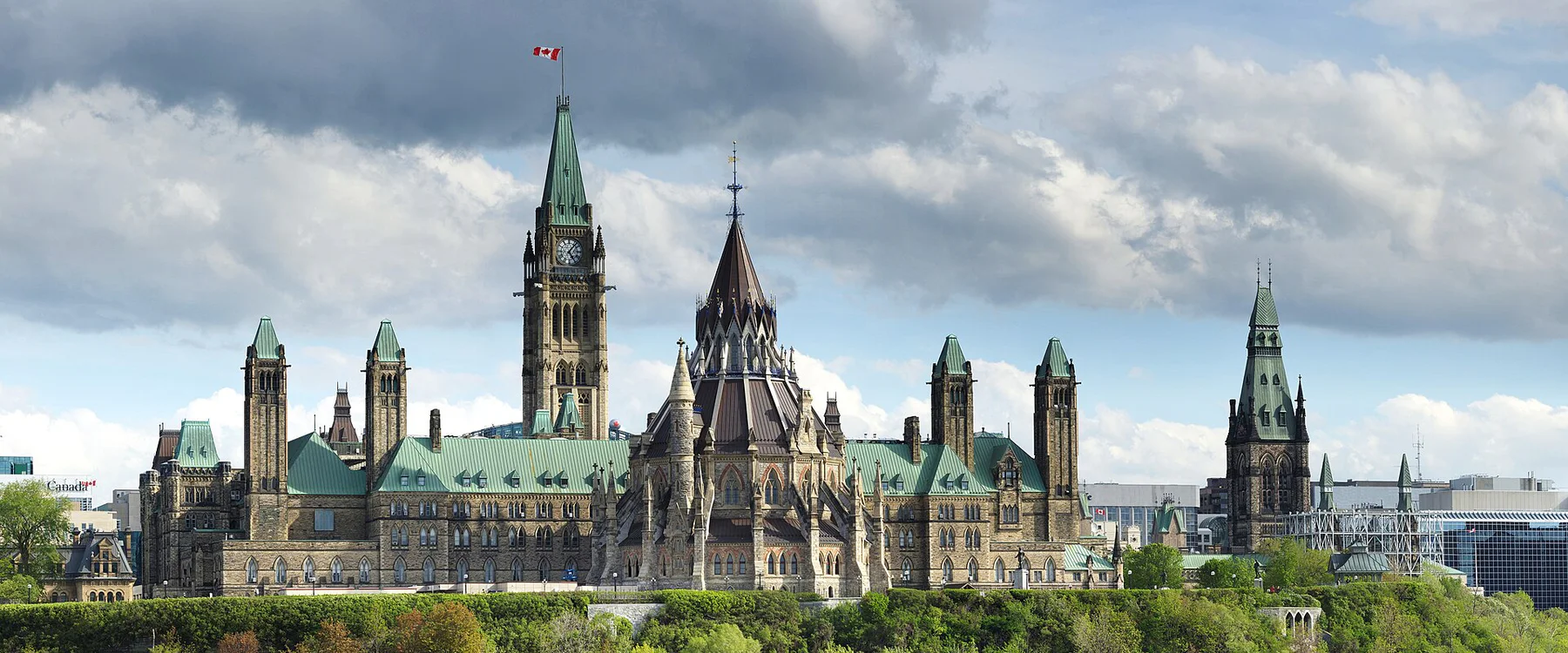 Parliament Hill and the Peace Tower in Ottawa